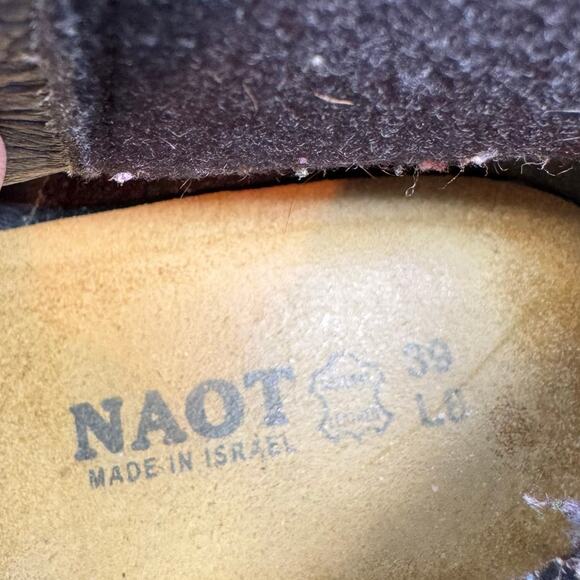 NAOT Black Leather Moto Boots Womens 39 8 Zip Up Biker Goth Grunge Y2K Gothic - Picture 11 of 11